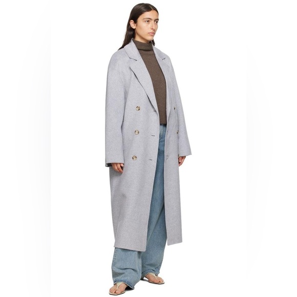 Loulou Studio Borneo Gray Wool Cashmere Long Coat Size Small - Picture 1 of 11